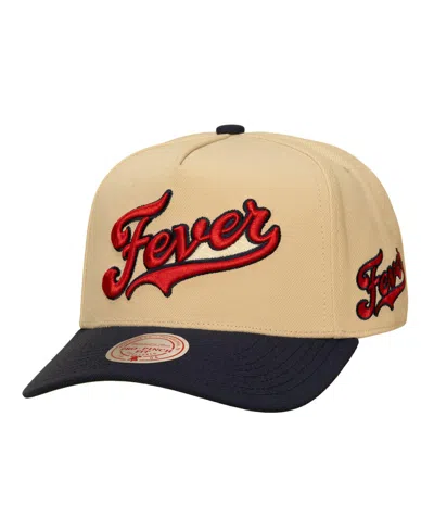 Mitchell & Ness Men's And Women's Khaki/navy Indiana Fever Pro Pinch Snapback Hat In Multi