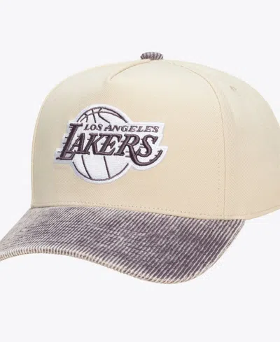 Mitchell & Ness Men's And Women's Los Angeles Lakers Faded Pro Snapback Hat In Cream,purple