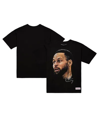 Mitchell & Ness Men's And Women's Men's Stephen Curry Black Nba Real Big Face Player T-shirt