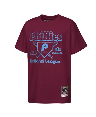 Mitchell & Ness Men's And Women's  Burgundy Philadelphia Phillies The Ava T-shirt In Multi