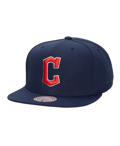 Mitchell & Ness Men's And Women's Navy Cleveland Guardians Side Logo Snapback Hat