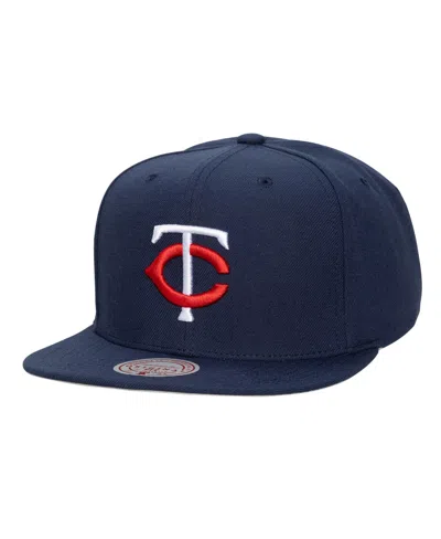 Mitchell & Ness Men's And Women's Navy Minnesota Twins Side Logo Snapback Hat In Blue