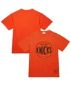 Mitchell & Ness Men's And Women's Orange New York Knicks Hardwood Classics Mvp Logo T-shirt In Orange