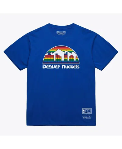 Mitchell & Ness Men's And Women's Royal Denver Nuggets Hardwood Classics Basic Logo Arch T-shirt In Blue