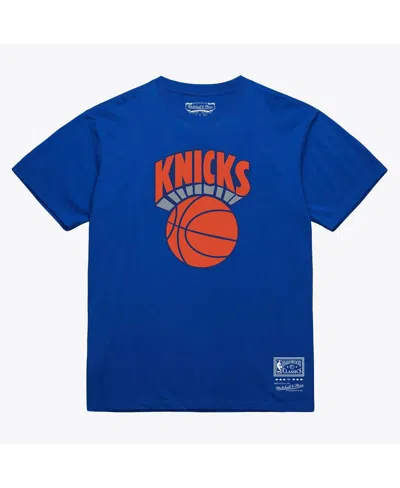 Mitchell & Ness Men's And Women's Royal New York Knicks Hardwood Classics Arch T-shirt In Blue