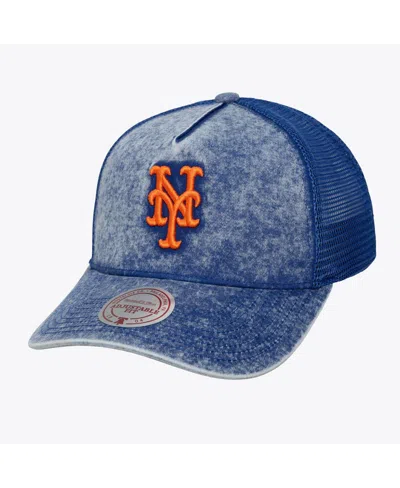 Mitchell & Ness Men's And Women's Royal New York Mets Gameday Adjustable Trucker Hat In Blue