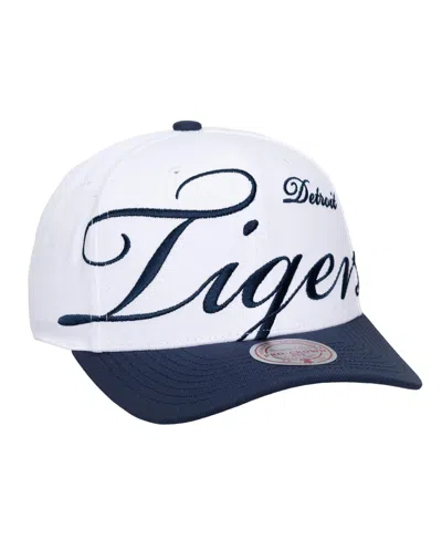Mitchell & Ness Men's And Women's White, Navy Detroit Tigers Xl Script Pro Crown Adjustable Hat In Multi