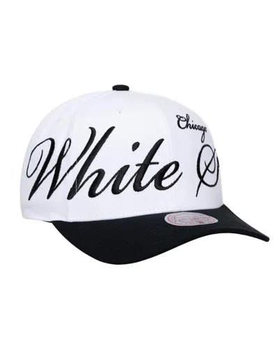 Mitchell & Ness Men's And Women's White/black Chicago White Sox Xl Script Pro Crown Adjustable Hat