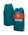 Mitchell & Ness Men's Aqua Miami Dolphins Retro Color Block Tank Top In Blue