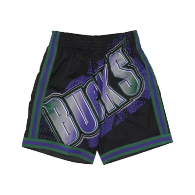 Mitchell & Ness Men's Basketball Shorts Nba Big Face 7.0 Fashion Short Milbuc Black