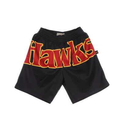 Mitchell & Ness Men's Basketball Shorts Nba Big Face Blown Out Fashion Short Hardwood Classics Atlhaw Black/original