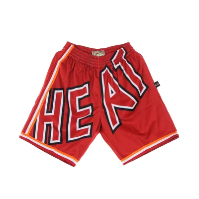 Mitchell & Ness Men's Basketball Shorts Nba Big Face Blown Out Fashion Short Hardwood Classics Miahea Red/original T
