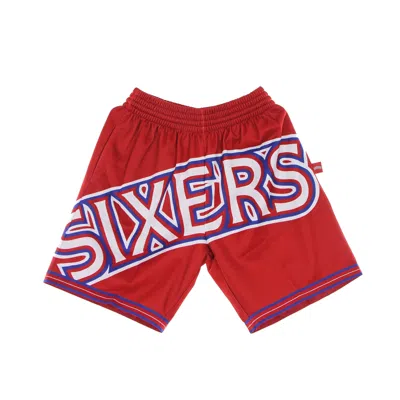 Mitchell & Ness Men's Basketball Shorts Nba Big Face Blown Out Fashion Short Hardwood Classics Phi76e Red/original T