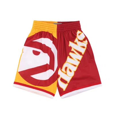 Mitchell & Ness Men's Basketball Shorts Nba Big Face Fashion Shorts 5.0 Hardwood Classics Atlhaw Red