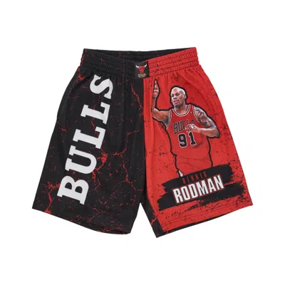 Mitchell & Ness Men's Basketball Shorts Nba Burst Mesh Short No 91 Dennis Rodman Chibul Original Team Colors