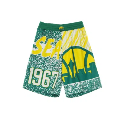 Mitchell & Ness Men's Basketball Shorts Nba Jumbotron Sublimated Mesh Shorts Hardwood Classics Seasup Kelly Green/or