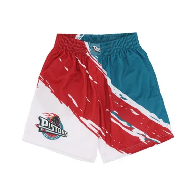 Mitchell & Ness Men's Basketball Shorts Nba Paint Brush Sublimated Mesh Short Detpis Multi/white