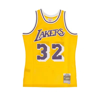 Mitchell & Ness Men's Basketball Tank Top Nba Swingman Jersey Hardwood Classics No 32 Magic Johnson 1984-85 Loslak H In Yellow