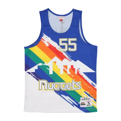 Mitchell & Ness Men's Basketball Vest Nba Paint Brush Mesh Tank No 55 Dikembe Mutombo Dennug Multi/white
