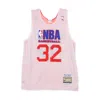 Mitchell & Ness Men's Basketball Vest Reversible Practice Jersey No.32 Magic Johnson All Star Game East 1991 In Pink