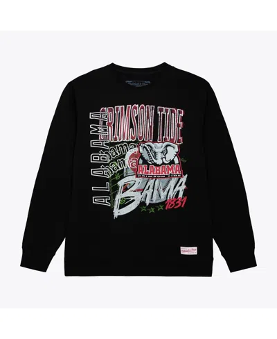 Mitchell & Ness Men's Black Alabama Crimson Tide Half Time Fleece Crewneck Sweatshirt