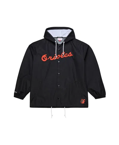 Mitchell & Ness Men's Black Baltimore Orioles Full-snap Hooded Coaches Jacket