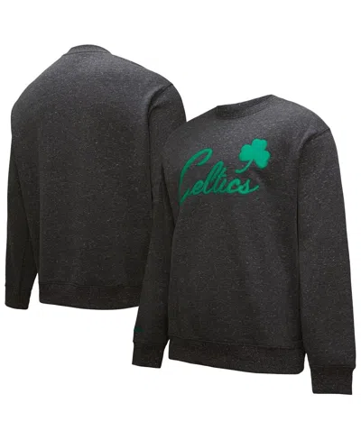 Mitchell & Ness Men's Black Boston Celtics Hardwood Classics Blackout Collection Snow Washed Pullover Sweatshirt In Multi
