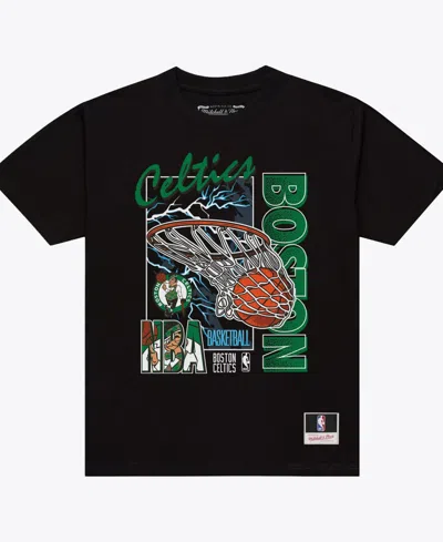 Mitchell & Ness Men's Black Boston Celtics Lightning Swish T-shirt