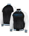 Mitchell & Ness Men's Black Charlotte Fc Satin Raglan Full-snap Jacket In Multi