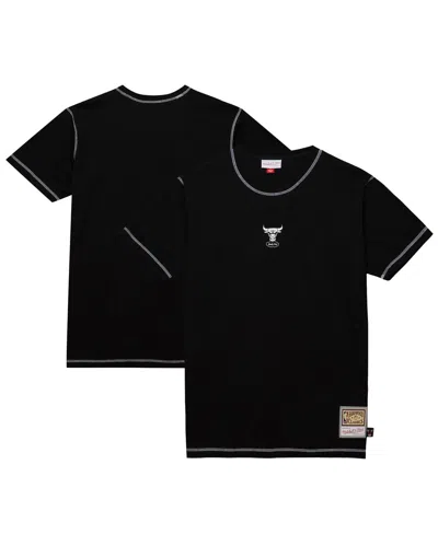 Mitchell & Ness Men's Black Chicago Bulls Hardwood Classics Contrast 2k Graphic T-shirt