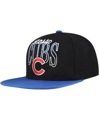 Mitchell & Ness Men's Black Chicago Cubs Rise Up Snapback Hat