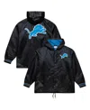 Mitchell & Ness Men's Black Detroit Lions Downtown Satin Full-snap Jacket In Black