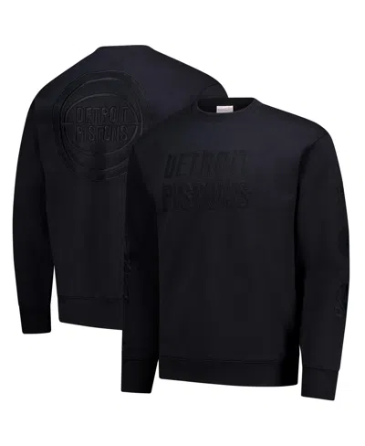 Mitchell & Ness Men's Black Detroit Pistons Phantom Fleece Sweatshirt In Multi