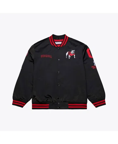 Mitchell & Ness Men's Black Georgia Bulldogs Double Clutch Lightweight Satin Full-snap Jacket