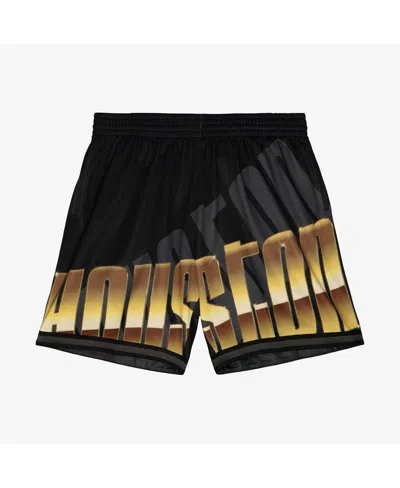 Mitchell & Ness Men's Black Houston Rockets Big Face 4.0 Fashion Shorts