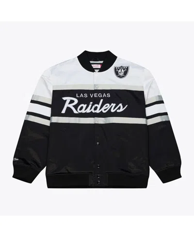 Mitchell & Ness Black Las Vegas Raiders Head Coach Lightweight Full-snap Satin Jacket