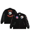 Mitchell & Ness Men's Black Miami Dolphins Blackout Collection Vintage Logo Full-snap Varsity Jacket In Black