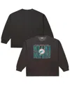 Mitchell & Ness Men's Black Miami Dolphins Downtown Crew Vintage Logo Sweatshirt In Brown