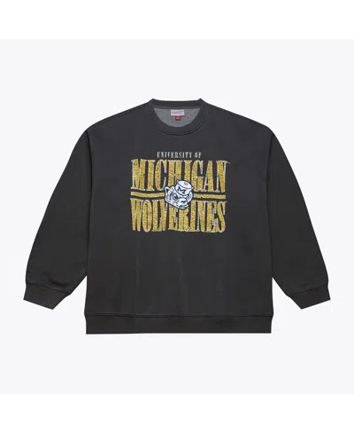 Mitchell & Ness Men's Black Michigan Wolverines Downtown Fleece Sweatshirt