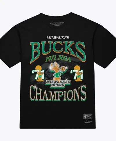 Mitchell & Ness Men's Black Milwaukee Bucks Champions Era T-shirt