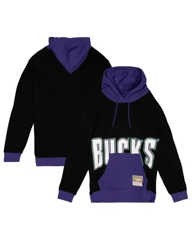 Mitchell & Ness Men's Black Milwaukee Bucks Hardwood Classics Big Face 5.0 Pullover Hoodie