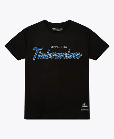 Mitchell & Ness Men's Black Minnesota Timberwolves Vintage Wordmark T-shirt