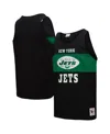 Mitchell & Ness Black New York Jets Retro Colorblock Tank Top In Black