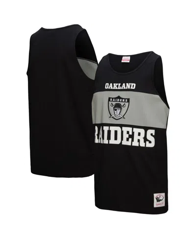 Mitchell & Ness Black Oakland Raiders Retro Colorblock Tank Top