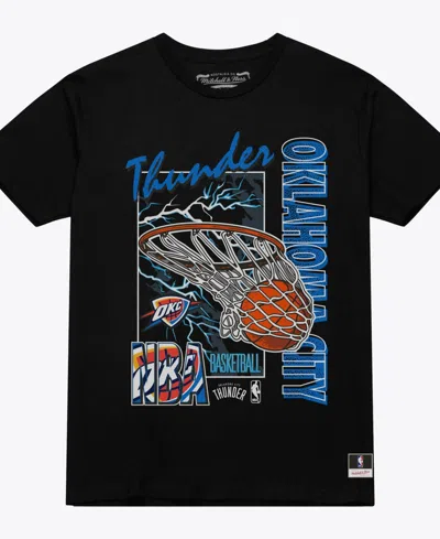 Mitchell & Ness Men's Black Oklahoma City Thunder Lightning Swish T-shirt