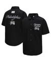 Mitchell & Ness Black Philadelphia 76ers Hardwood Classics Camp Shirt In Black