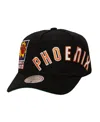 Mitchell & Ness Black Phoenix Suns Busted Logo Wordmark Wrap-around Pro Pinch Adjustable Hat In Black