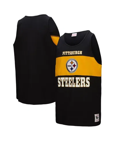 Mitchell & Ness Black Pittsburgh Steelers Retro Colorblock Tank Top