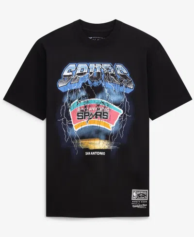 Mitchell & Ness Men's Black San Antonio Spurs Lightning T-shirt