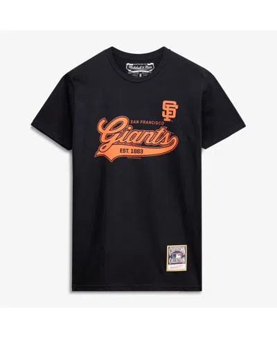 Mitchell & Ness Men's Black San Francisco Giants Script Sweep Arch T-shirt